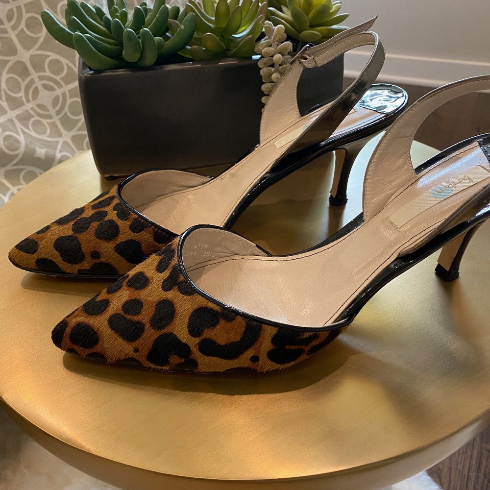 Leopard Print Sling Back Pumps